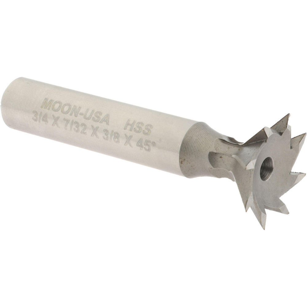 Made in USA Milling Cutters DT7508-45 Dovetail Cutter 45 &deg, 3/4" Cut Dia, 7/32" Cut Width, High Speed Steel