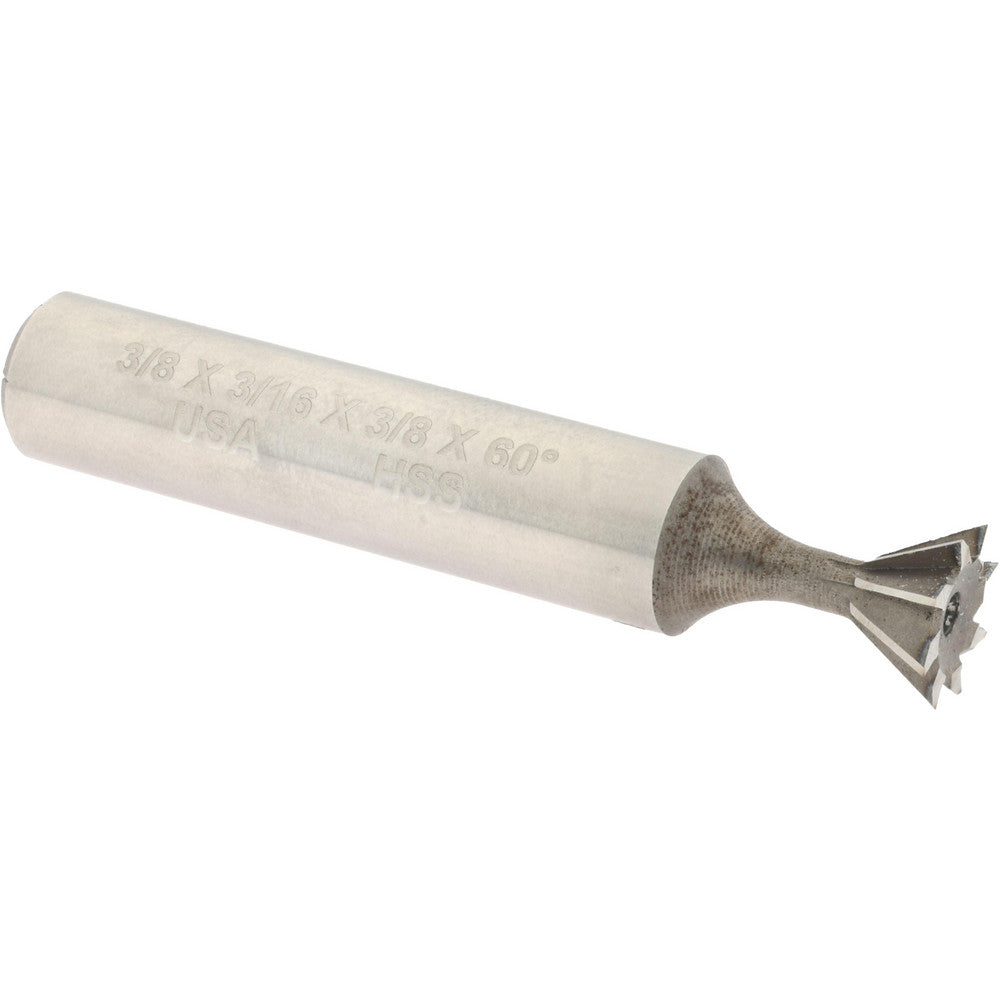 Made in USA Milling Cutters DT3758-60 Dovetail Cutter 60 &deg, 3/8" Cut Dia, 3/16" Cut Width, High Speed Steel