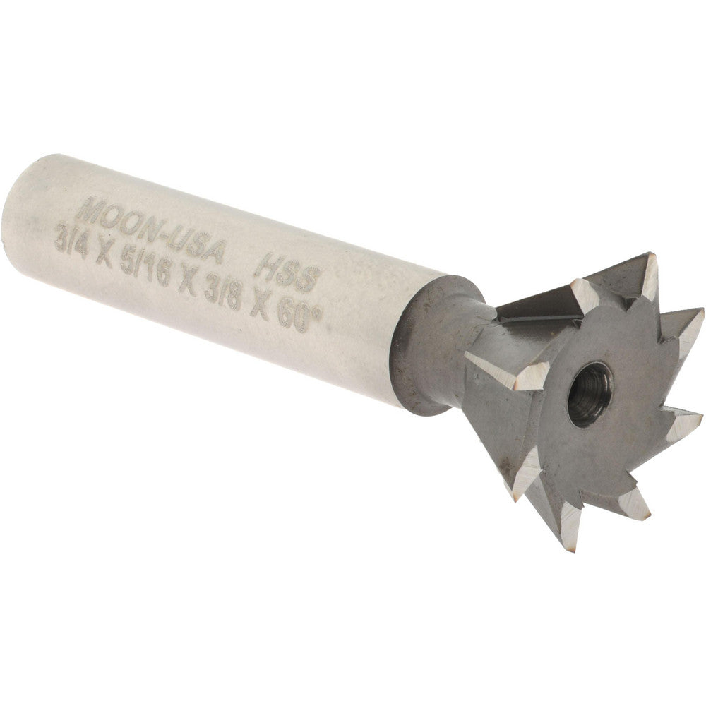 Made in USA Milling Cutters DT7508-60 Dovetail Cutter 60 &deg, 3/4" Cut Dia, 5/16" Cut Width, High Speed Steel