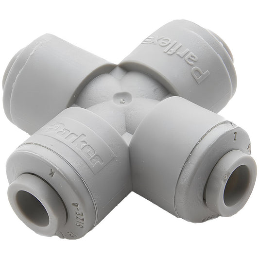 Parker A6CU6-MG Push-To-Connect Tube to Tube Tube Fitting Cross, 3/8" OD