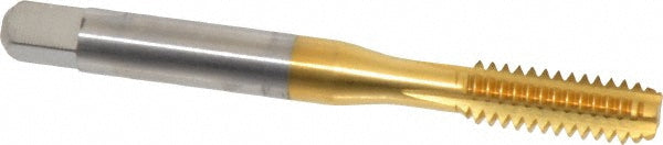 Balax 54043-01T Straight Flute Tap 1/4-20 UNC, 4 Flute, Bottoming Chamfer, 3B Class of Fit, Cobalt, Titanium Nitride Finish