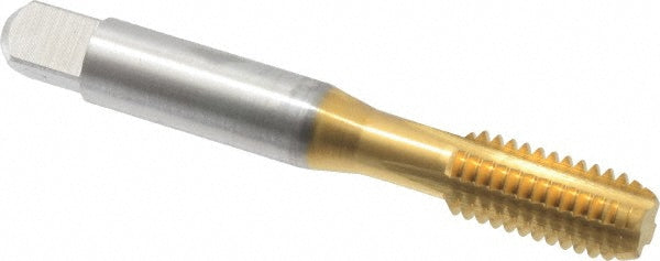 Balax 54083-01T Straight Flute Tap 3/8-16 UNC, 4 Flute, Bottoming Chamfer, 3B Class of Fit, Cobalt, Titanium Nitride Finish