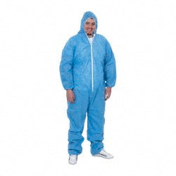 PRO-SAFE KM-CVL-SMS-HE-2XL-BLUE Non-Disposable Rain & Chemical-Resistant Coveralls Size 2X-Large, Blue, SMS