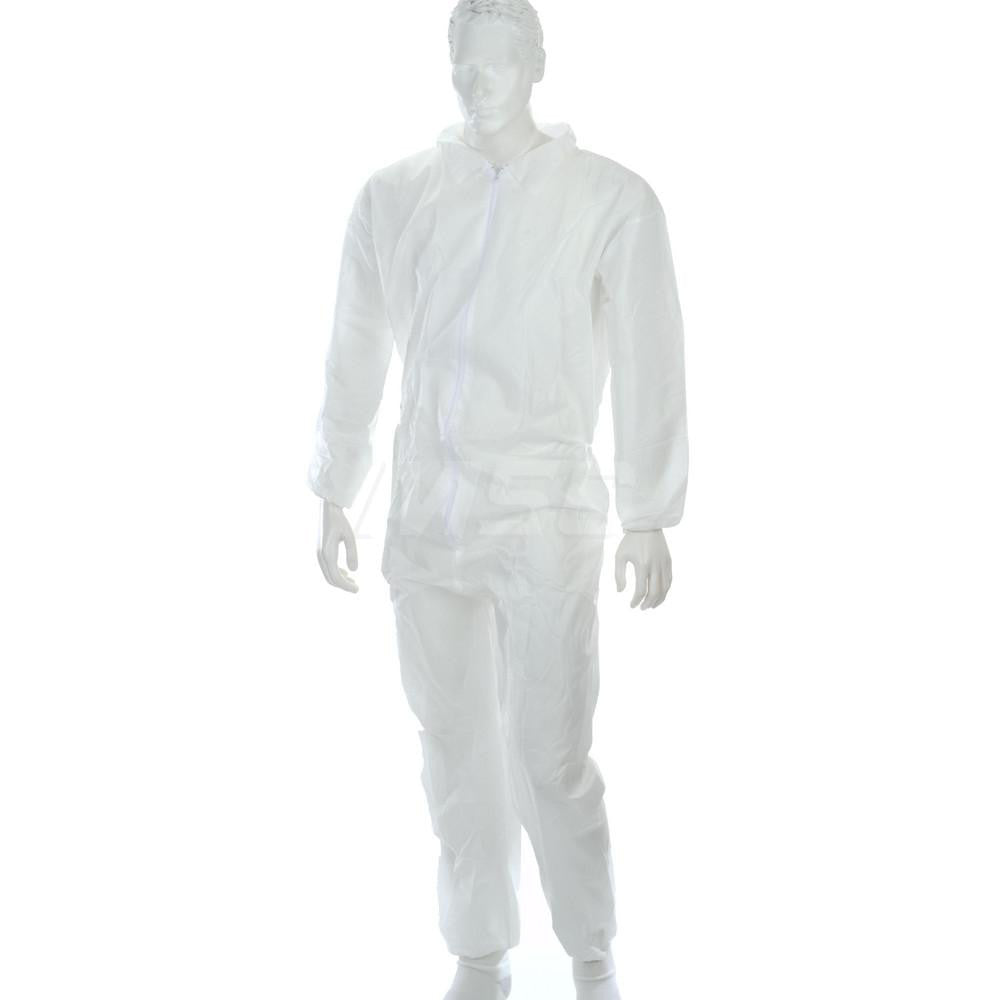 PRO-SAFE 71896641 Disposable Coveralls Size Medium, 1.6 oz, SMS, Zipper Closure