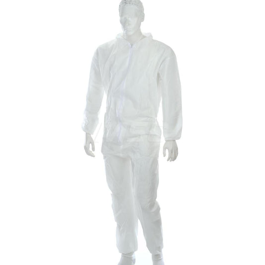 PRO-SAFE 71896641 Disposable Coveralls Size Medium, 1.6 oz, SMS, Zipper Closure