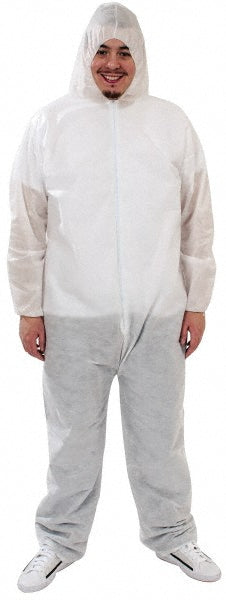 PRO-SAFE KM-CVL-SMS-HE-XL-WHITE Non-Disposable Rain & Chemical-Resistant Coveralls Size X-Large, White, SMS