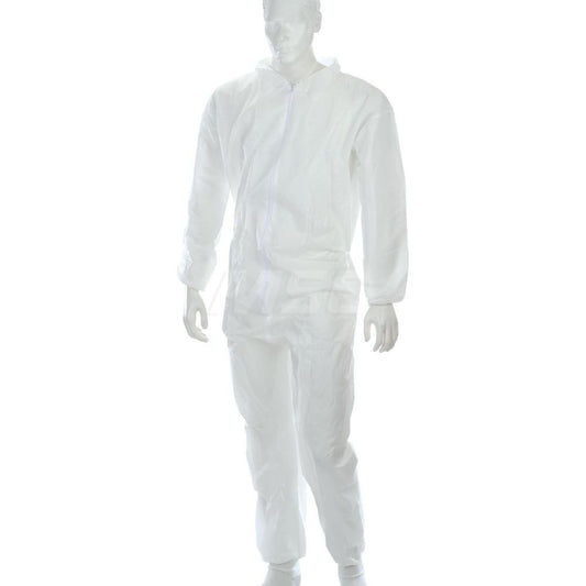 PRO-SAFE 71897441 Disposable Coveralls Size 4X-Large, 1.6 oz, SMS, Zipper Closure