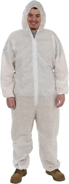PRO-SAFE KM-CVL-SMS-HE-2XL-WHITE Disposable Coveralls Size 2X-Large, 1.60 oz, SMS, Zipper Closure