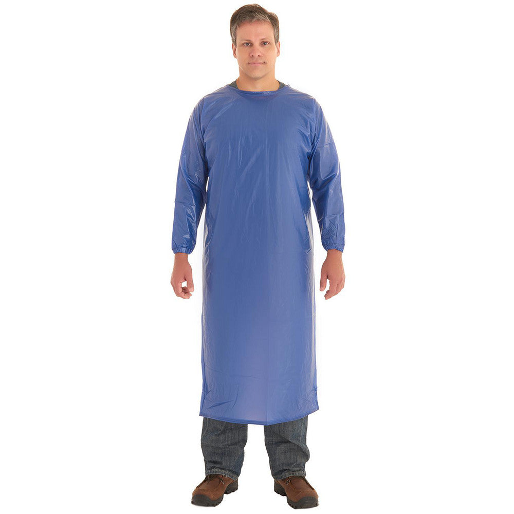 Ansell 950192 Series 56-910 Coat Apron Fats Grease & Oil-Resistant, Size Large, 8 ml Thick, Blue