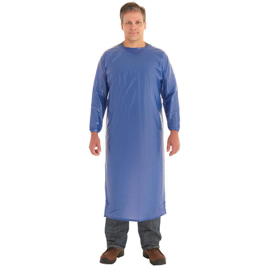 Ansell 950192 Series 56-910 Coat Apron Fats Grease & Oil-Resistant, Size Large, 8 ml Thick, Blue