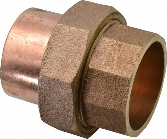 NIBCO B255700 Cast Copper Pipe Union 2" Fitting, C x C, Pressure Fitting