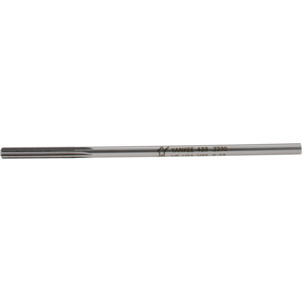 Hertel Reamers 433-0.2230 Chucking Reamer 0.2230" Dia, 6" OAL, 1-1/2" Flute Length, Straight Flute, Straight-Cylindrical Shank, HSS