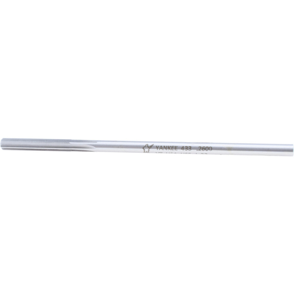 Hertel Reamers 433-0.2600 Chucking Reamer 0.2600" Dia, 6" OAL, 1-1/2" Flute Length, Straight Flute, Straight-Cylindrical Shank, HSS