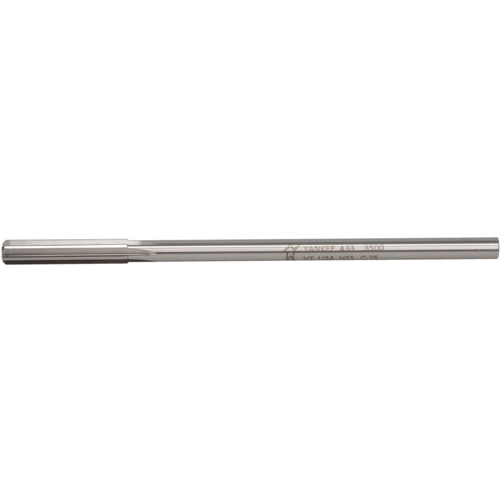 Hertel Reamers 433-0.3500 Chucking Reamer 0.3500" Dia, 7" OAL, 1-3/4" Flute Length, Straight Flute, Straight-Cylindrical Shank, HSS