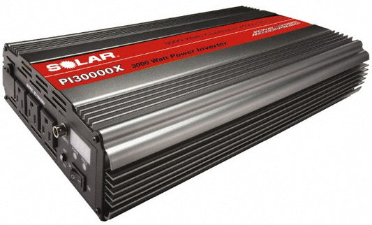 Solar PI30000X 3 Connection, 12 VDC Input, 120 VAC Output, 6,000 Peak Wattage, Power Inverter