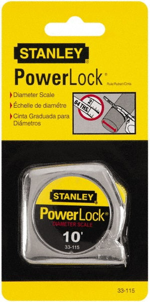 Stanley 33-115 Tape Measure 10' Long, 1/4" Width, Yellow Blade