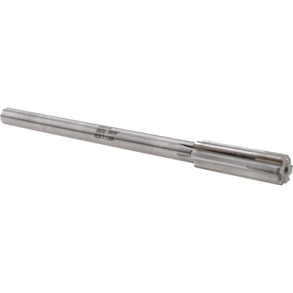 Rock River Tool Inc. 240019 Chucking Reamer 19/32" Dia, 8" OAL, 2" Flute Length, Straight Flute, Straight-Cylindrical Shank, Carbide-Tipped