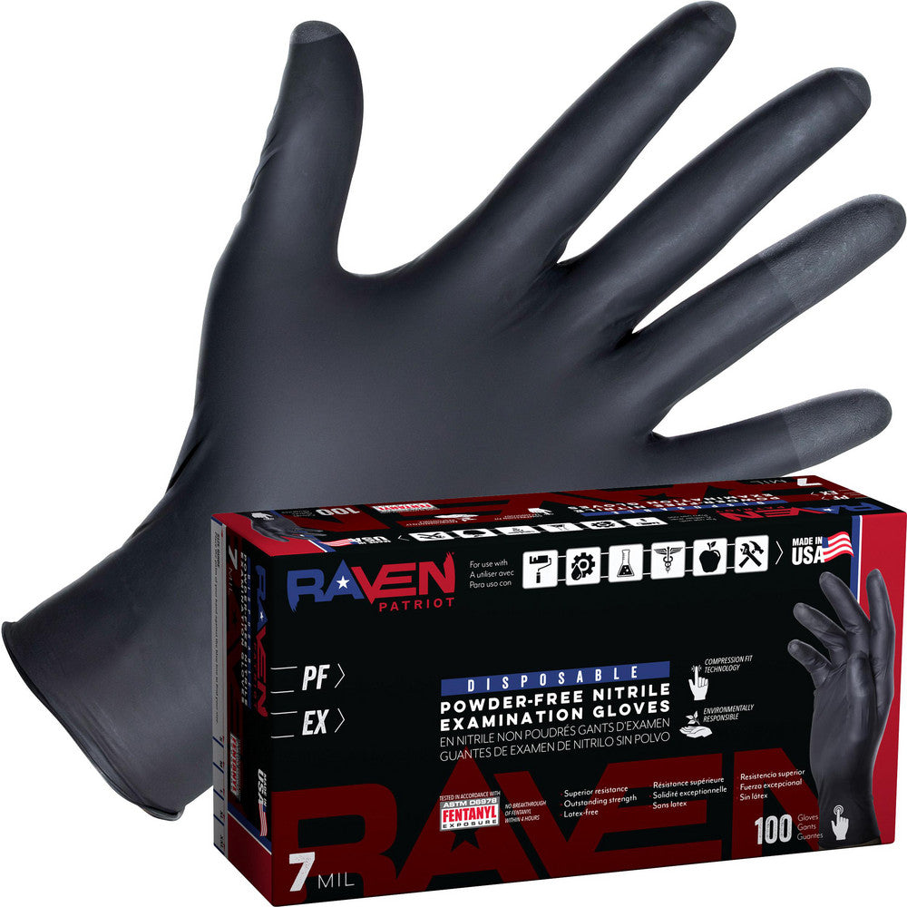 Sas Safety Corp. 66483 Disposable Glove Series 6648, Size Large, 7.0 mil, Nitrile Coated, Nitrile, Medical Grade, Powder-Free, No