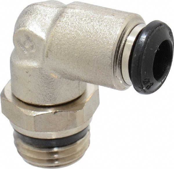 Aignep USA 50110N-6-1/4 Push-to-Connect Tube x Universal Thread Fitting Swivel Elbow, Universal, 6.00 mm OD
