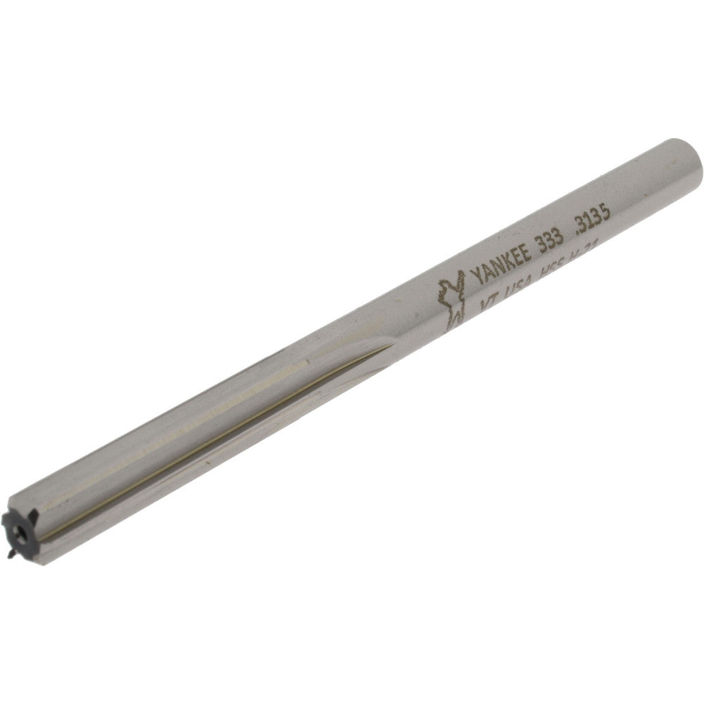 Hertel Reamers 333-0.3135 Chucking Reamer 0.3135" Dia, 4-1/2" OAL, 1-1/2" Flute Length, Straight Flute, Straight-Cylindrical Shank, HSS
