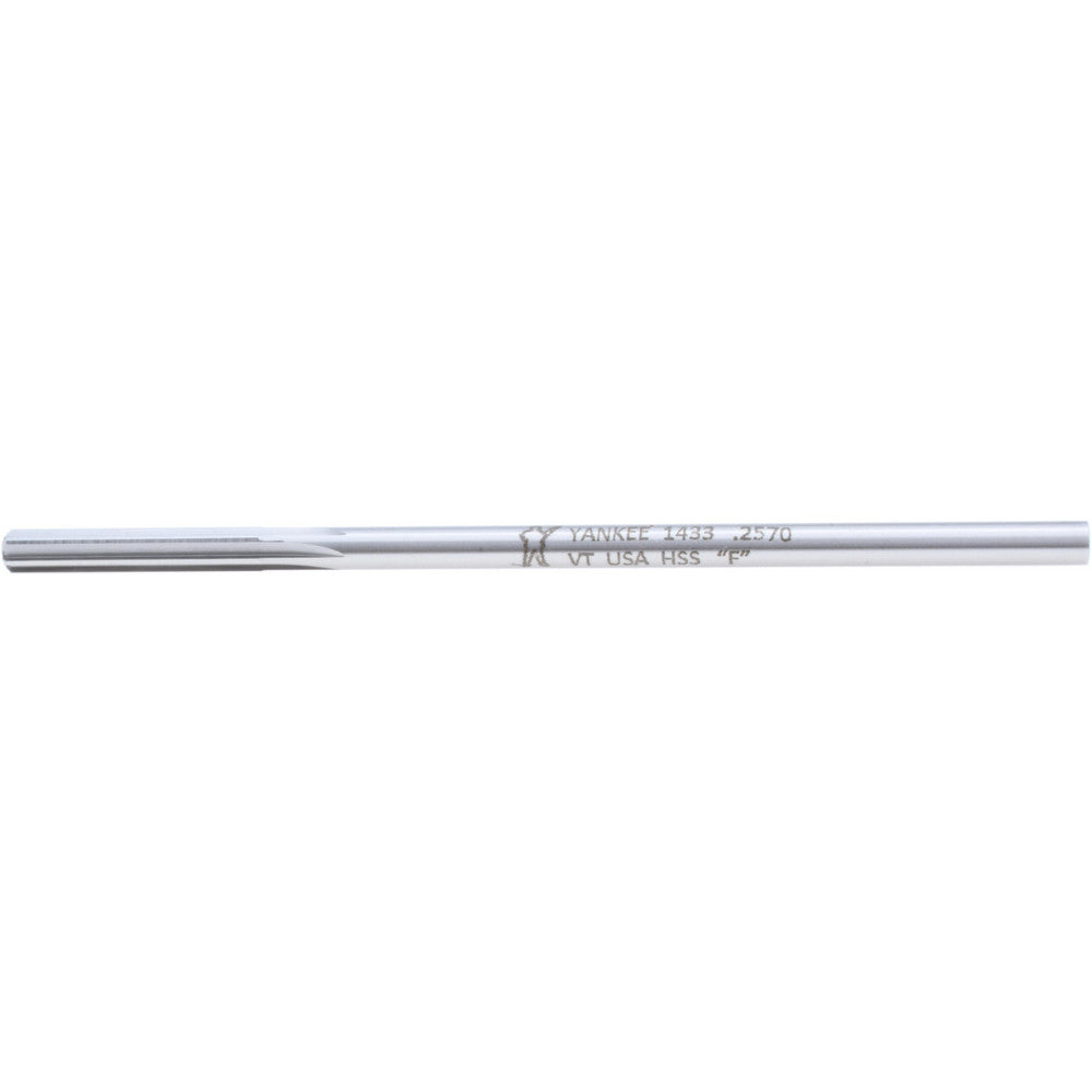 Hertel Reamers 1433-0.2570 Chucking Reamer Letter F, 6" OAL, 1-1/2" Flute Length, Straight Flute, Straight-Cylindrical Shank, HSSCobalt