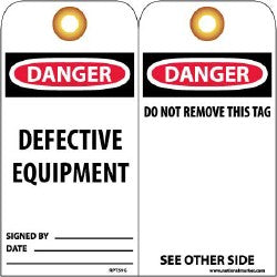 AccuformNMC RPT59G Lockout Tag 3" High, 6" Wide, Unrippable Vinyl, "DANGER"