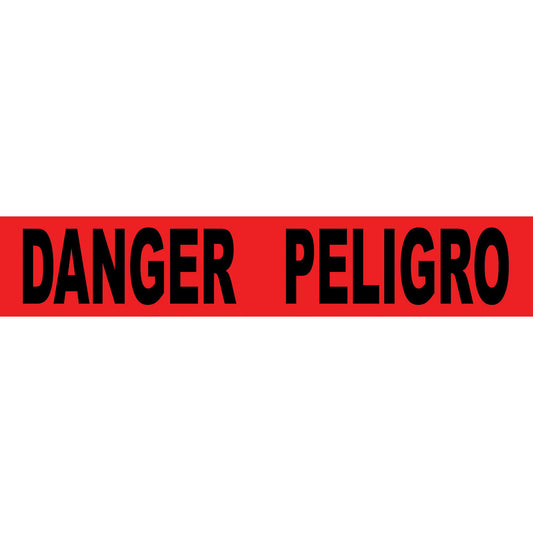 AccuformNMC PT54-2ML Barricade Tape Red,  Message" Peligro", 3.0000" Width, 1000.00' Length