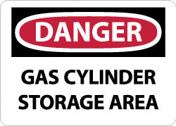 AccuformNMC D657RB Sign Rectangle, "Danger - Gas Cylinder Storage Area"