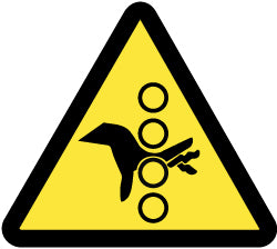 AccuformNMC ISO245AP Safety Label "Pinch Point Hazard", Triangle, 2" Wide, 2" High