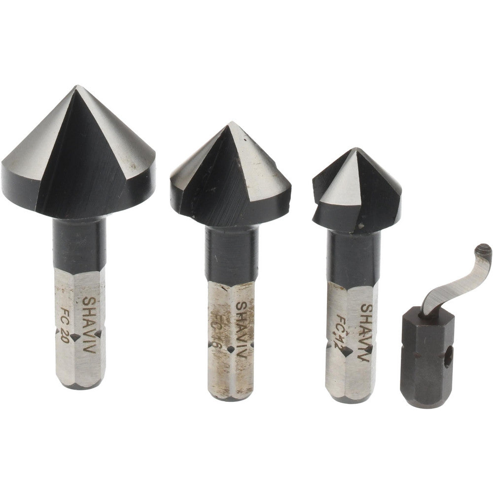 Vargus 154-00031 Countersink Set 4 Pc, 1/2 to 13/16" Head Dia, 3 Flute