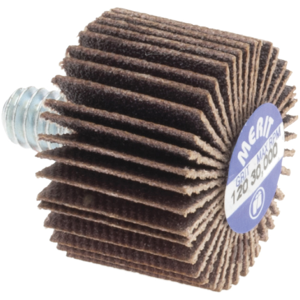 Merit Abrasives 08834131003 Mounted Flap Wheel 5/8" Face Width, 120 Grit, Aluminum Oxide