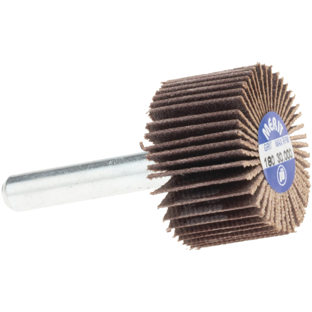 Merit Abrasives 08834131536 Mounted Flap Wheel 1" Dia, 5/8" Face Width, 180 Grit, Ceramic Alumina