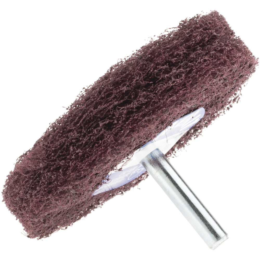 Merit Abrasives 08834131558 Mounted Scrubber Buffing Wheel 3" Dia, 1/4" Shank Dia