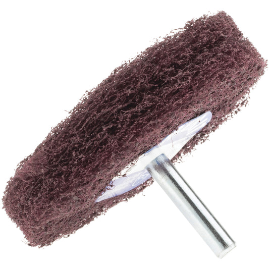 Merit Abrasives 08834131558 Mounted Scrubber Buffing Wheel 3" Dia, 1/4" Shank Dia