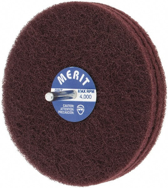 Merit Abrasives 08834131569 Mounted Scrubber Buffing Wheel 5" Dia, 1/4" Shank Dia