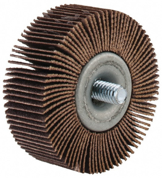 Merit Abrasives 08834133010 Mounted Flap Wheel 2" Dia, 3/4" Face Width, 120 Grit, Aluminum Oxide