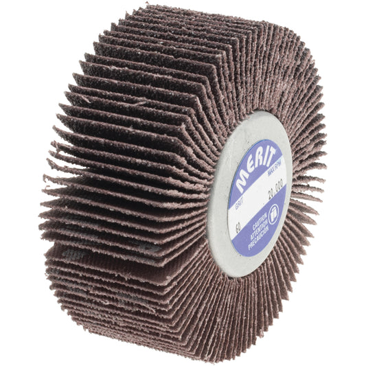 Merit Abrasives 08834134022 Mounted Flap Wheel 1" Face Width, 60 Grit, Aluminum Oxide