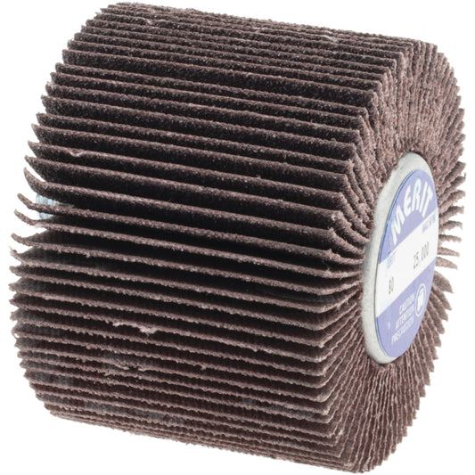 Merit Abrasives 08834135202 Mounted Flap Wheel 2" Dia, 1-1/2" Face Width, 80 Grit, Aluminum Oxide