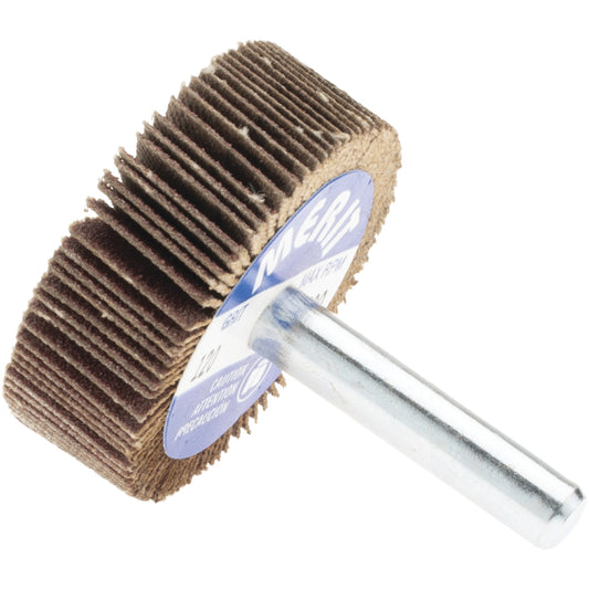 Merit Abrasives 08834137132 Mounted Flap Wheel 1-1/2" Dia, 1/2" Face Width, 120 Grit, Ceramic Alumina