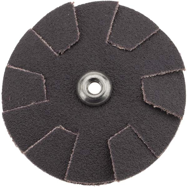 Merit Abrasives 08834184145 100 Grit, 2" Diam, Flexible Slotted Overlap Disc