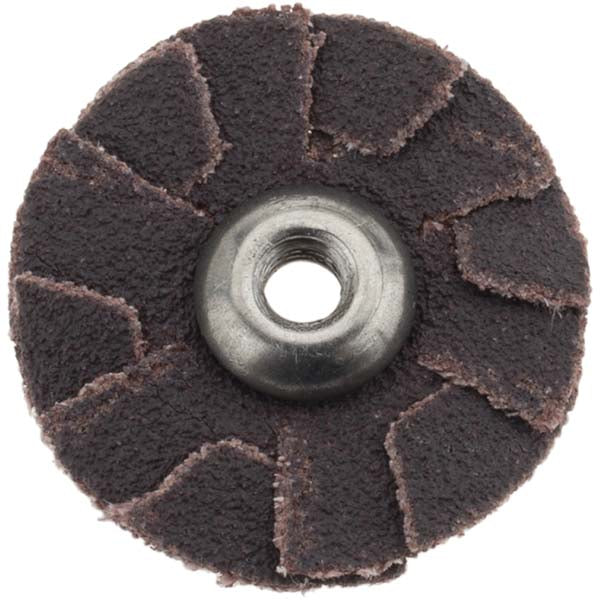 Merit Abrasives 08834184224 100 Grit, 1" Diam, Flexible Slotted Overlap Disc