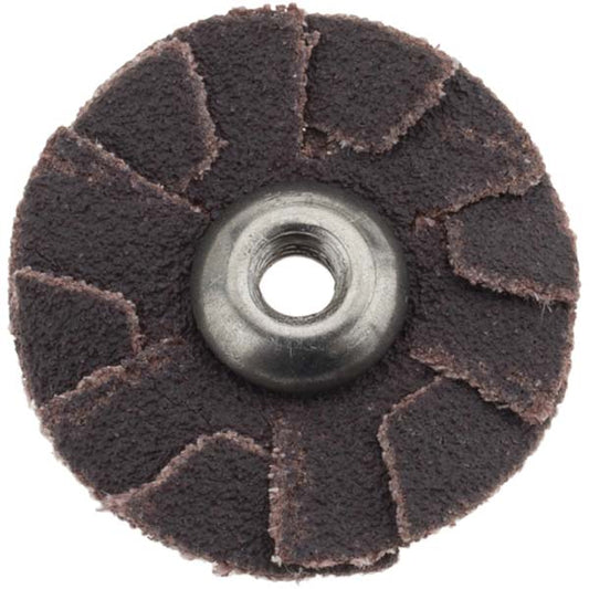 Merit Abrasives 08834184224 100 Grit, 1" Diam, Flexible Slotted Overlap Disc