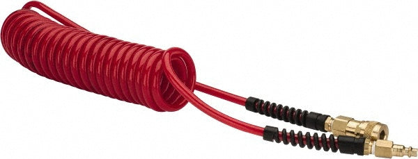 Pro-Source 5840014115PRO Coiled & Self Storing Hose 1/4" ID, 15' Long, Male Swivel x Male Swivel