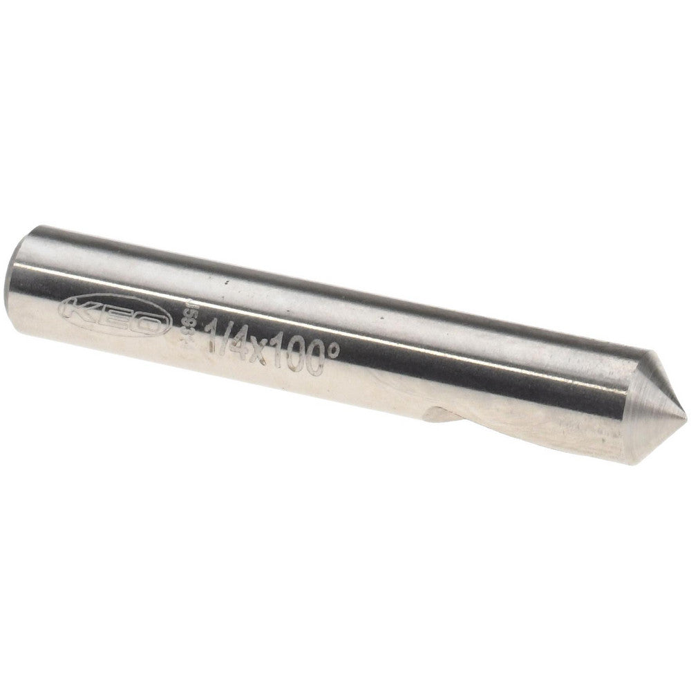 Keo 919-000-077 Countersink 1/4" Head Dia, 100.00 deg Included Angle, 1 Flute, High-Speed Steel, Right Hand Cut