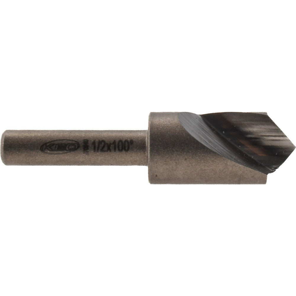 Keo 919-000-065 Countersink 1/2" Head Dia, 100.00 deg Included Angle, 1 Flute, High-Speed Steel, Right Hand Cut