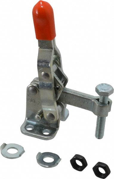 Lapeer VST-220 Manual Hold-Down Toggle Clamp Vertical, 200 lb Capacity, Solid Bar, Flanged Base