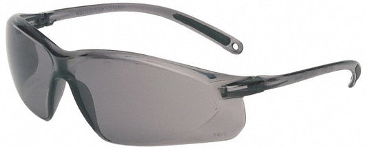 North A701 Safety Glass Scratch-Resistant, Polycarbonate, Gray Lenses, Frameless, UV Protection