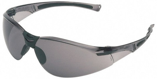 North A801 Safety Glass Scratch-Resistant, Polycarbonate, Gray Lenses, Frameless, UV Protection