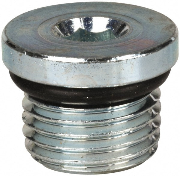 Parker 5 HP5ON-S Industrial Pipe Hex Socket Plug 1/2-20 Male Thread, Male Straight Thread O-Ring