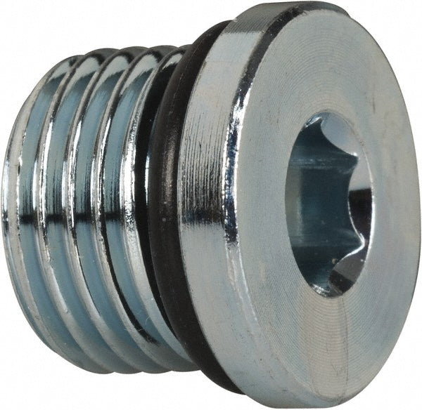Parker 6 HP5ON-S Industrial Pipe Hex Socket Plug 9/16-18 Male Thread, Male Straight Thread O-Ring